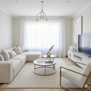 Double Wave Curtain - White