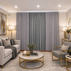 Double wave Curtain - Dark grey