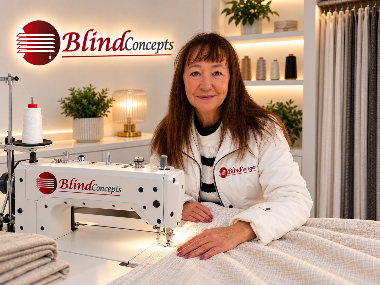 Curtains being made to measure in the Blind Concepts workshop in Edenvale